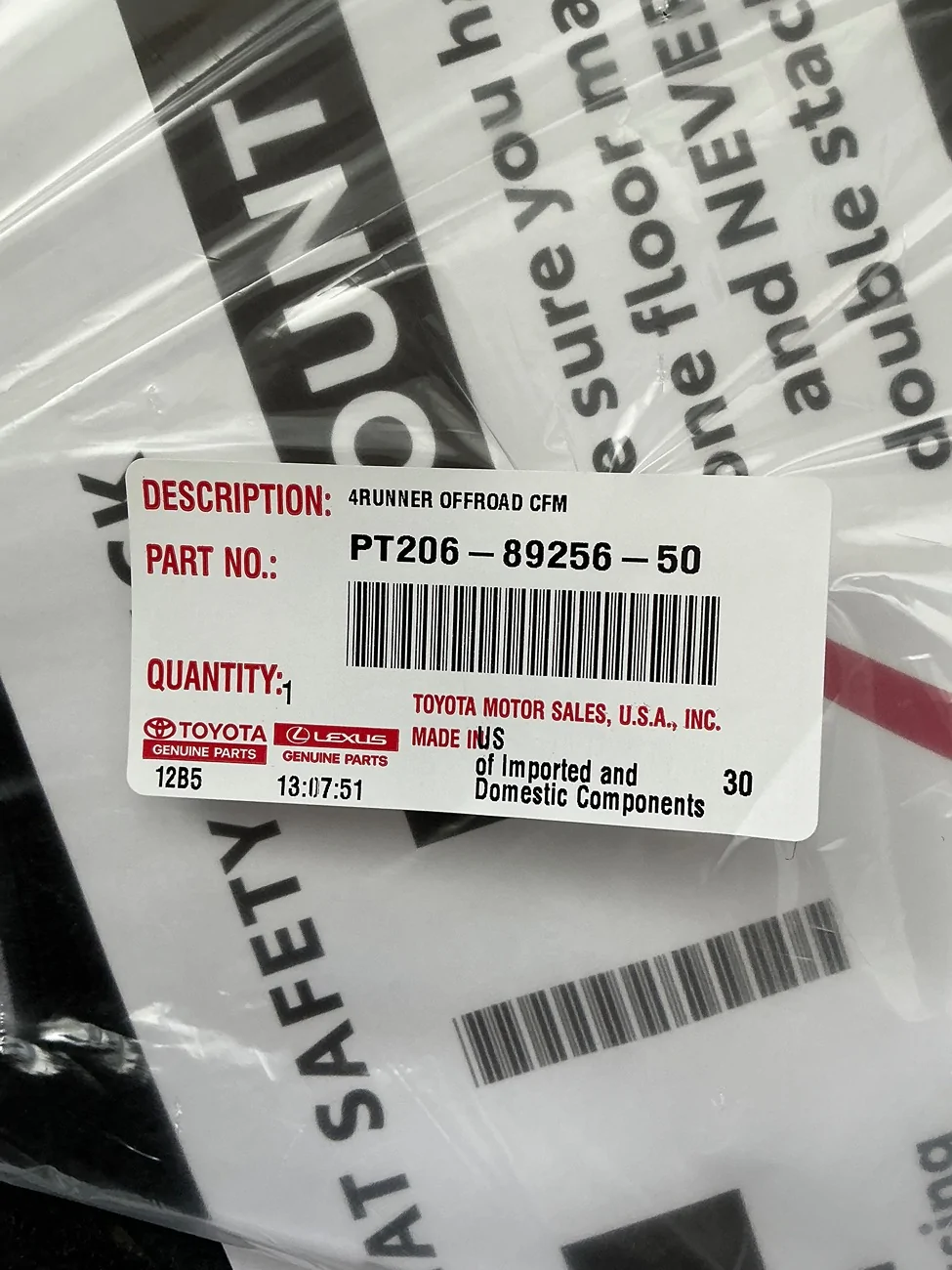 2025 4runner 6th gen WTS: 2025 Toyota 4Runner TRD Off-Road Floor Mats (NEW) IMG_4993