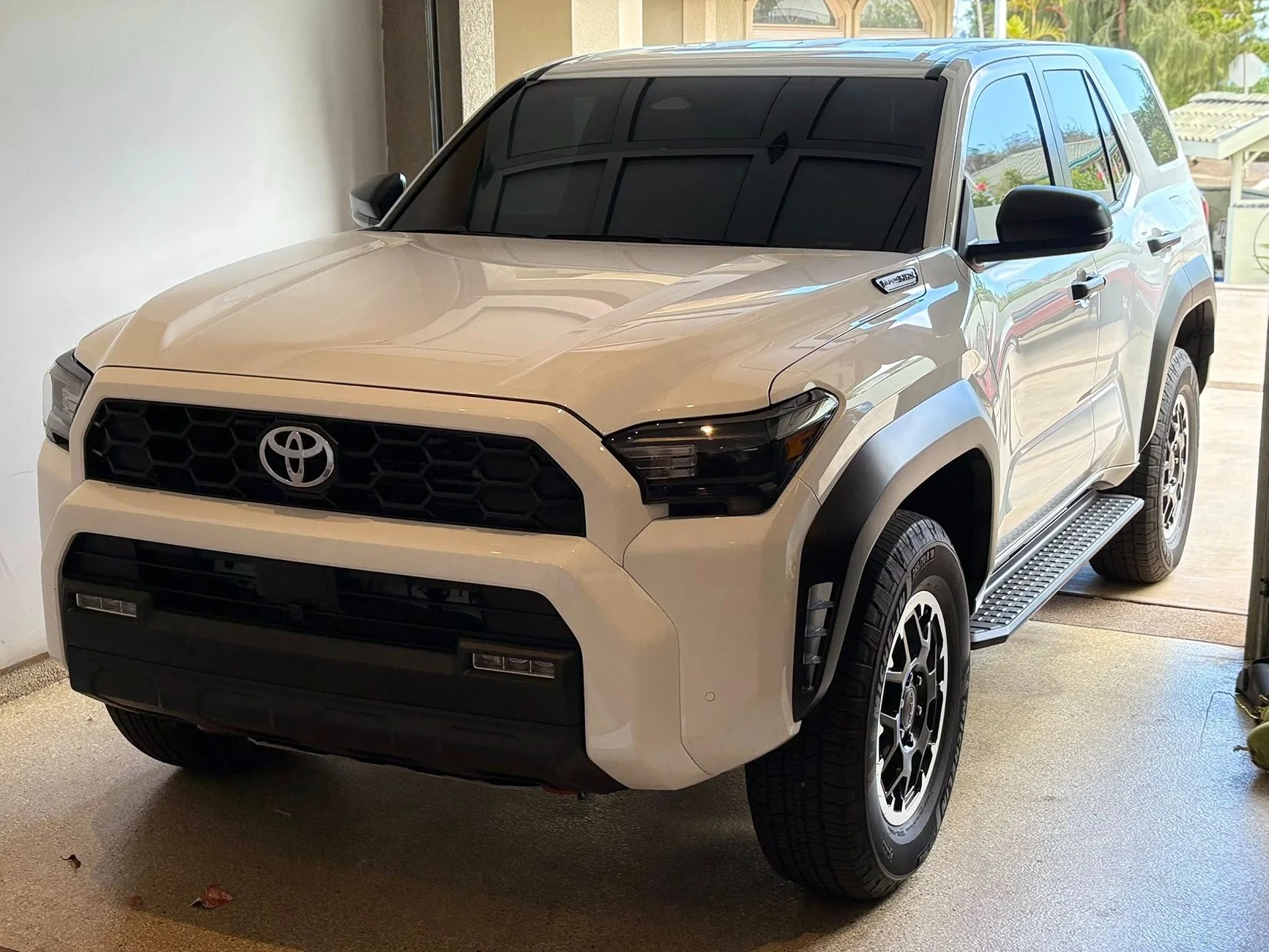 2025 4runner 6th gen Paint matched fenders, door handles, mirrors, Seibon carbon hood on Ice Cap 2025 4Runner TRD Off-Road 6th gen Paint matched fenders, door handles, mirrors, Seibon carbon hood on Ice Cap 2025 4Runner TRD 