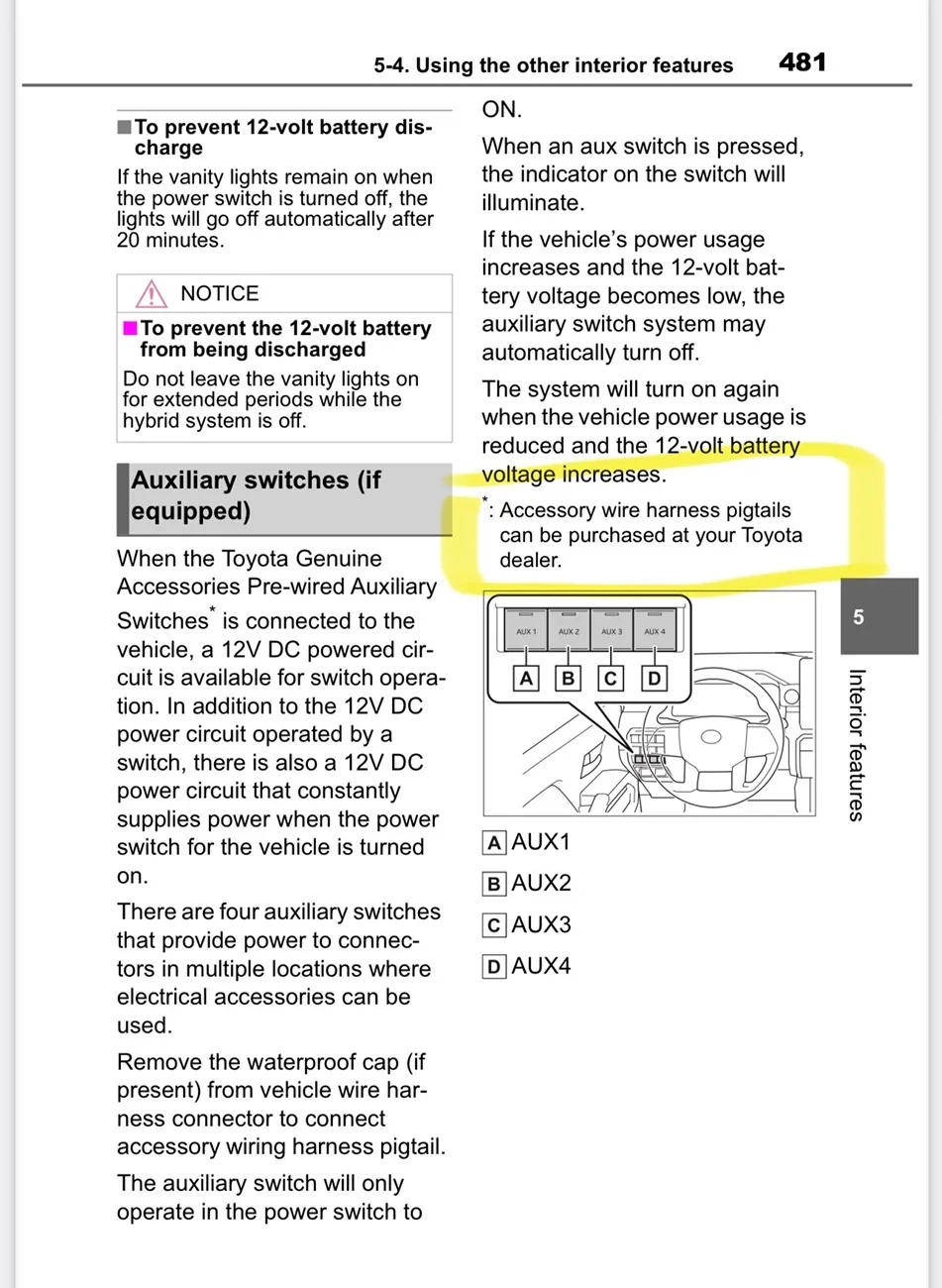 2025 4runner 6th gen What are you using AUX switches for? IMG_0501
