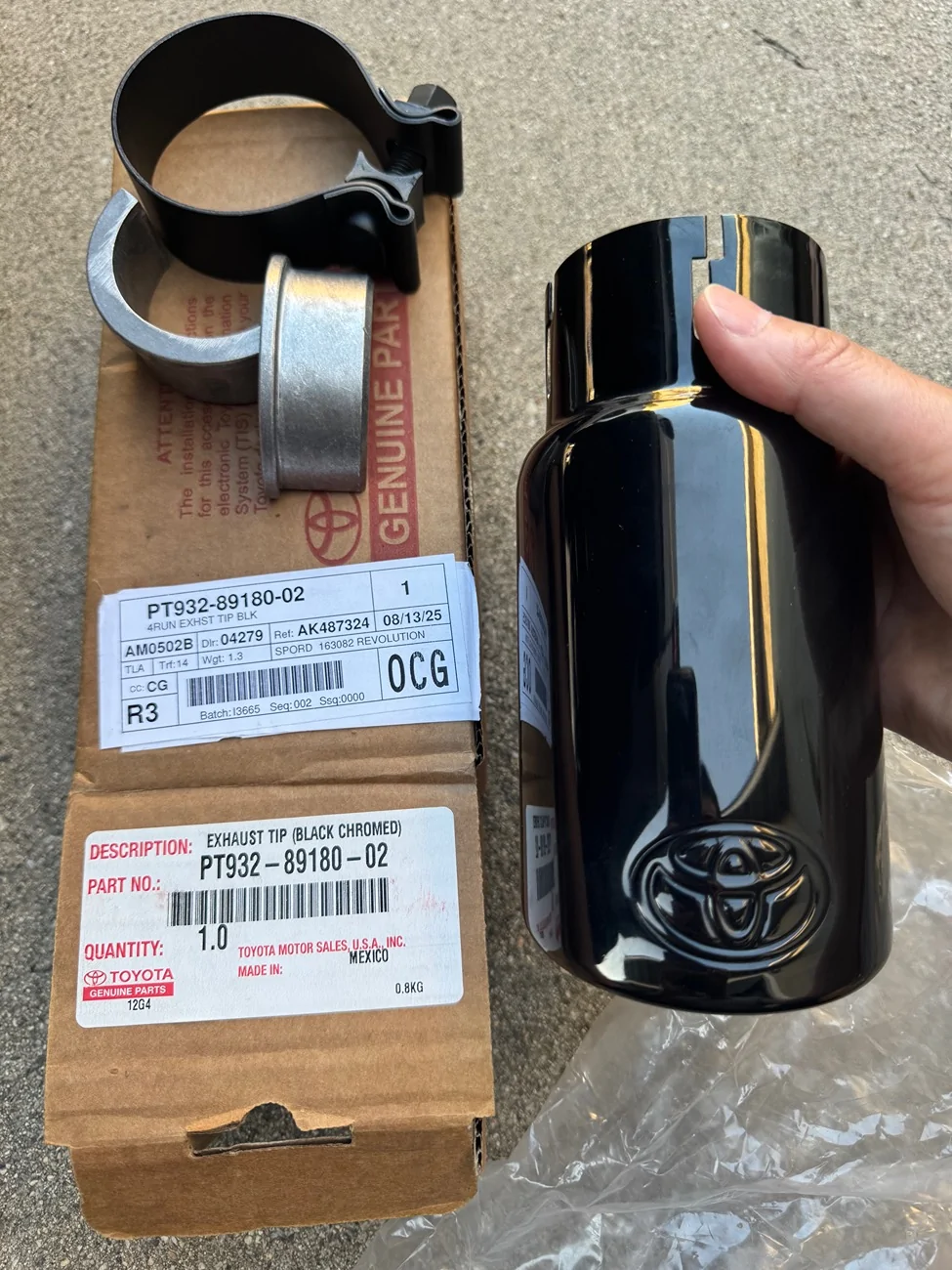 2025 Toyota 4runner Black Exhaust Tip Installed on TRD Pro IMG_2993