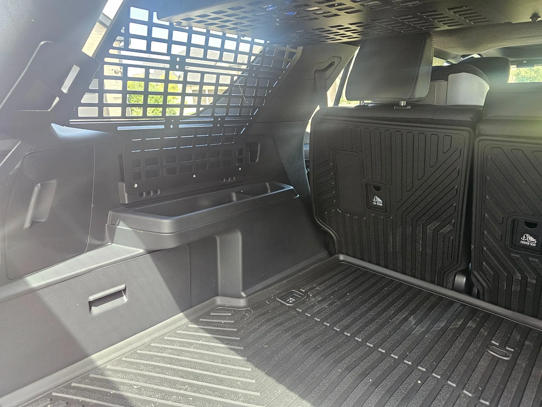 2025 4runner 6th gen Cali Raised Interior Window Molle Panels and Overhead Tray installed in cargo area 20250816_114914