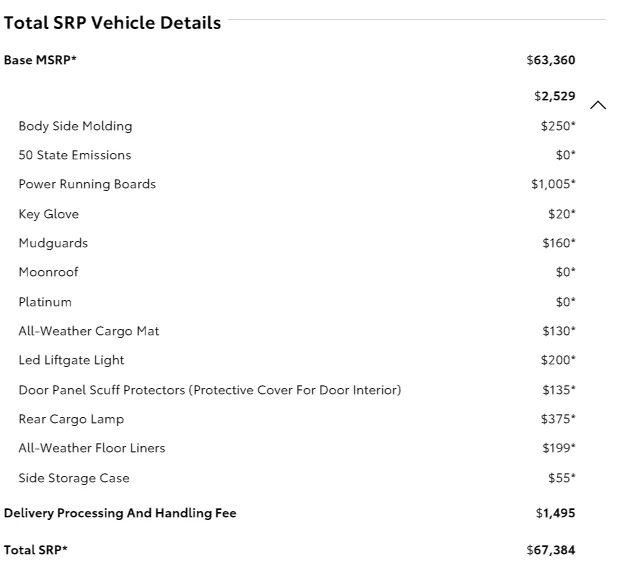 2025 4runner 6th gen Platinum allocations increasing WV 4runner Spec_SM