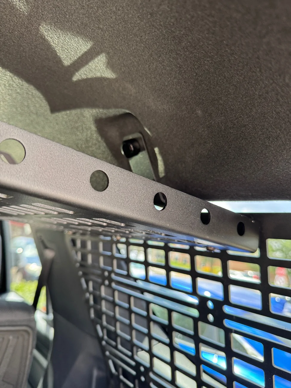 2025 4runner 6th gen Cali Raised Interior Window Molle Panels and Overhead Tray installed in cargo area IMG_2682