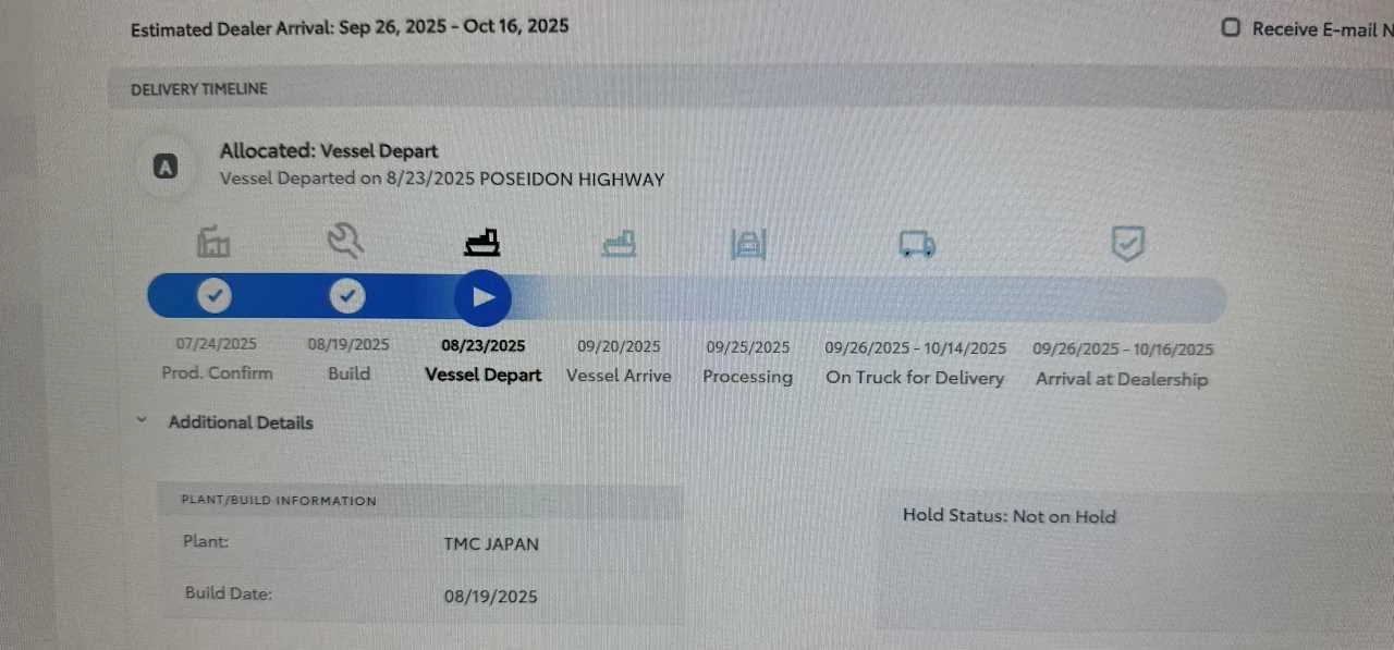 2025 4runner 6th gen Platinum allocations increasing image_1