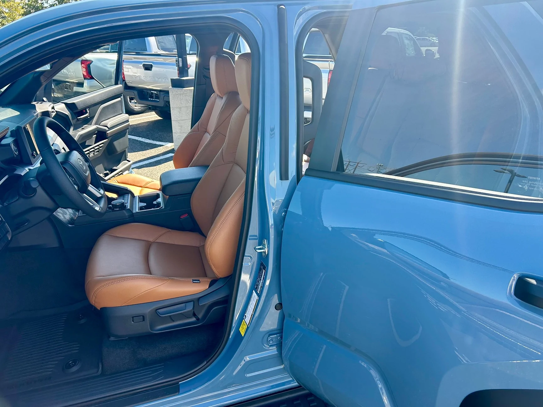 2025 4runner 6th gen Autumn Katzkin Leather Seat Covers on Heritage Blue IMG_4417
