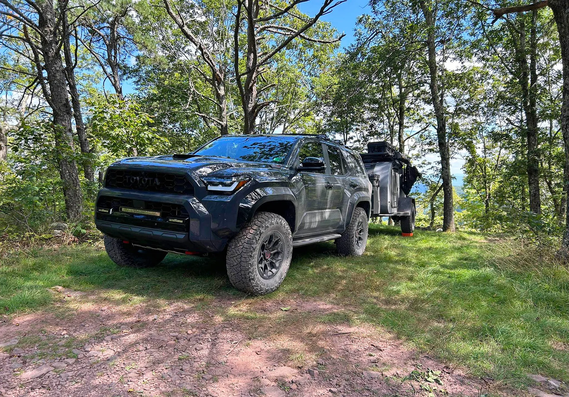 2025 4runner 6th gen First trail ride and towing trailer with the 2025 TRD Pro  TRD Pro + trailer matching color
