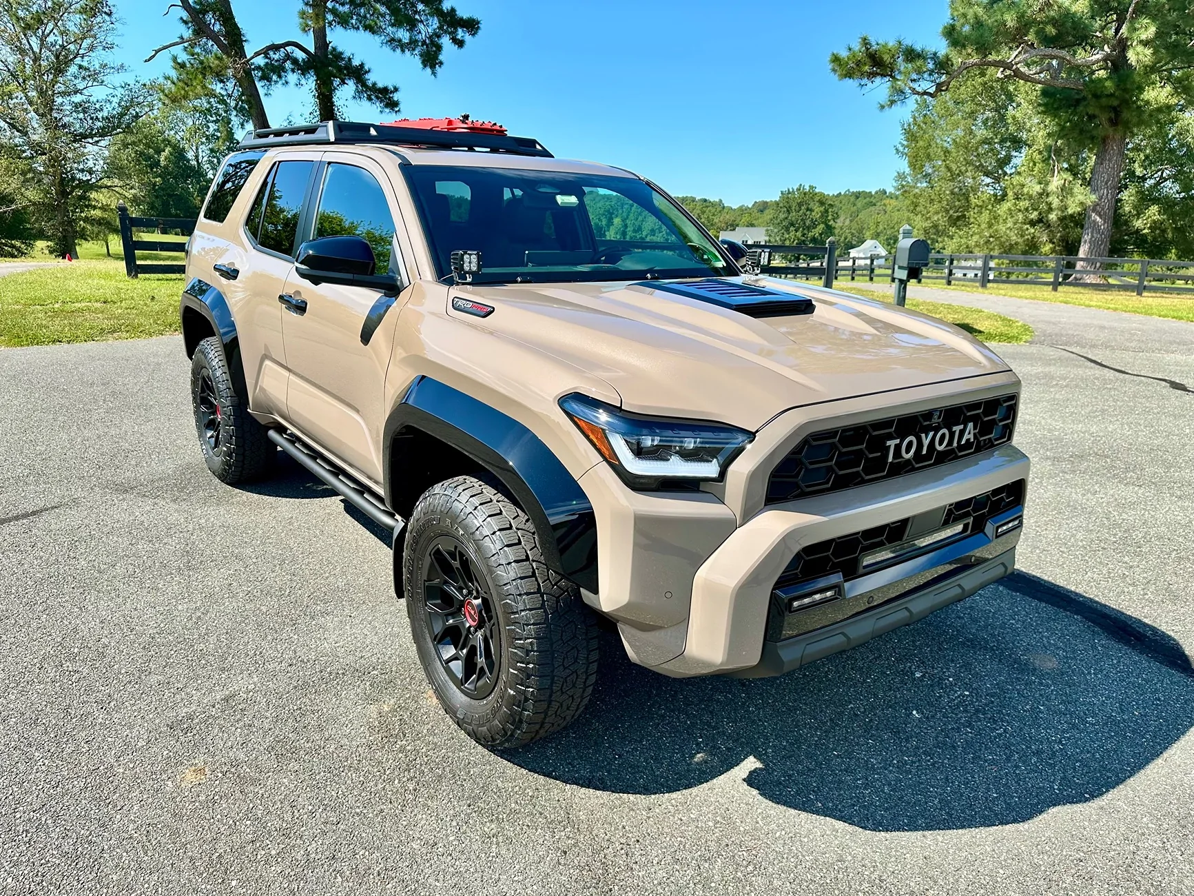 2025 4runner 6th gen My Mudbath TRD Pro build - XPEL PPF, ceramic coating, ARB roof rack, ARB traction boards, red recovery hooks, Rigid ditch lights, etc. IMG_1002