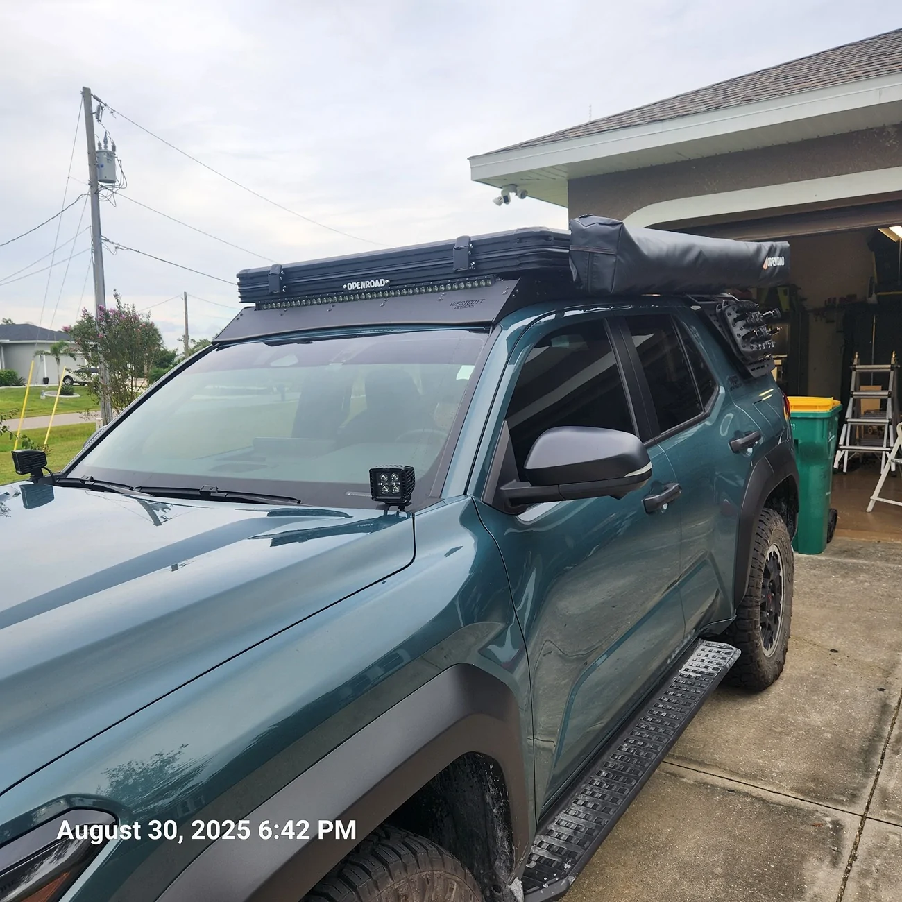 2025 4runner 6th gen OPENROAD Aluminum Hard Shell LT Roof Top Tent RTT installed inbound7759552032853693188