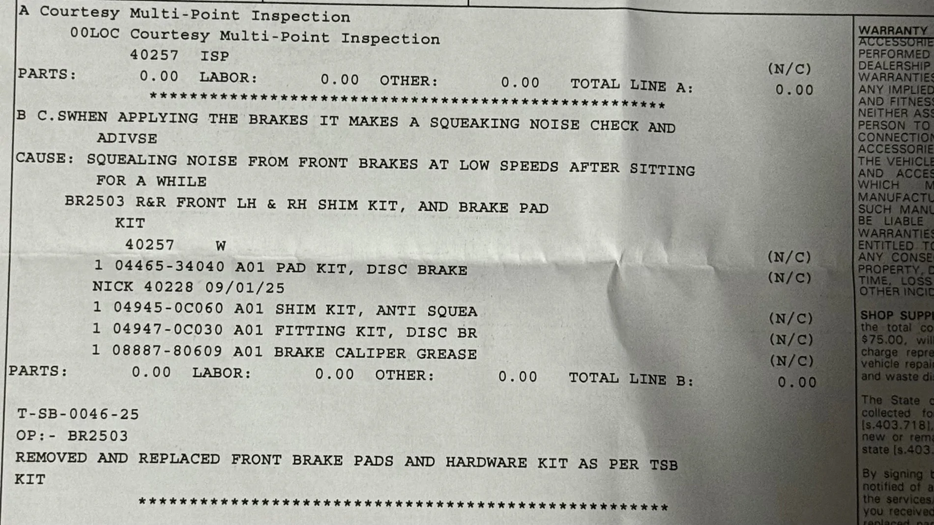 2025 4runner 6th gen Front Brake Squeal Noise Fix - official TSB brakes fix! (TSB-0046-25) IMG_3301