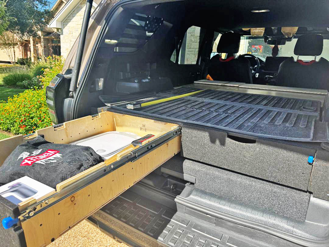 2025 4runner 6th gen Wheelsfeels Sleeping Platform with drawers installed (from Wheels & Feels) 7