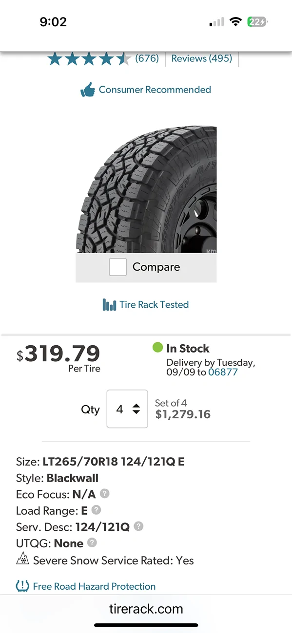 2025 4runner 6th gen Not Happy with Toyo 265/70/18 OEM Tires IMG_4844