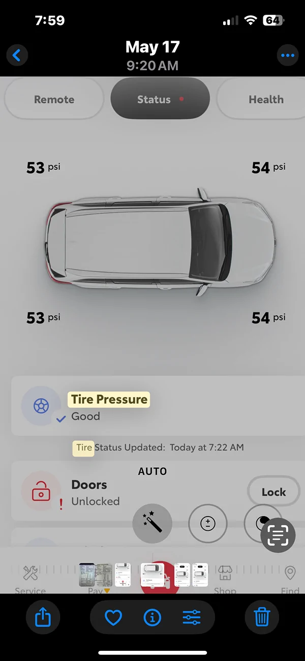 2025 4runner 6th gen Tire Pressure PSI for On-Road Driving IMG_6351