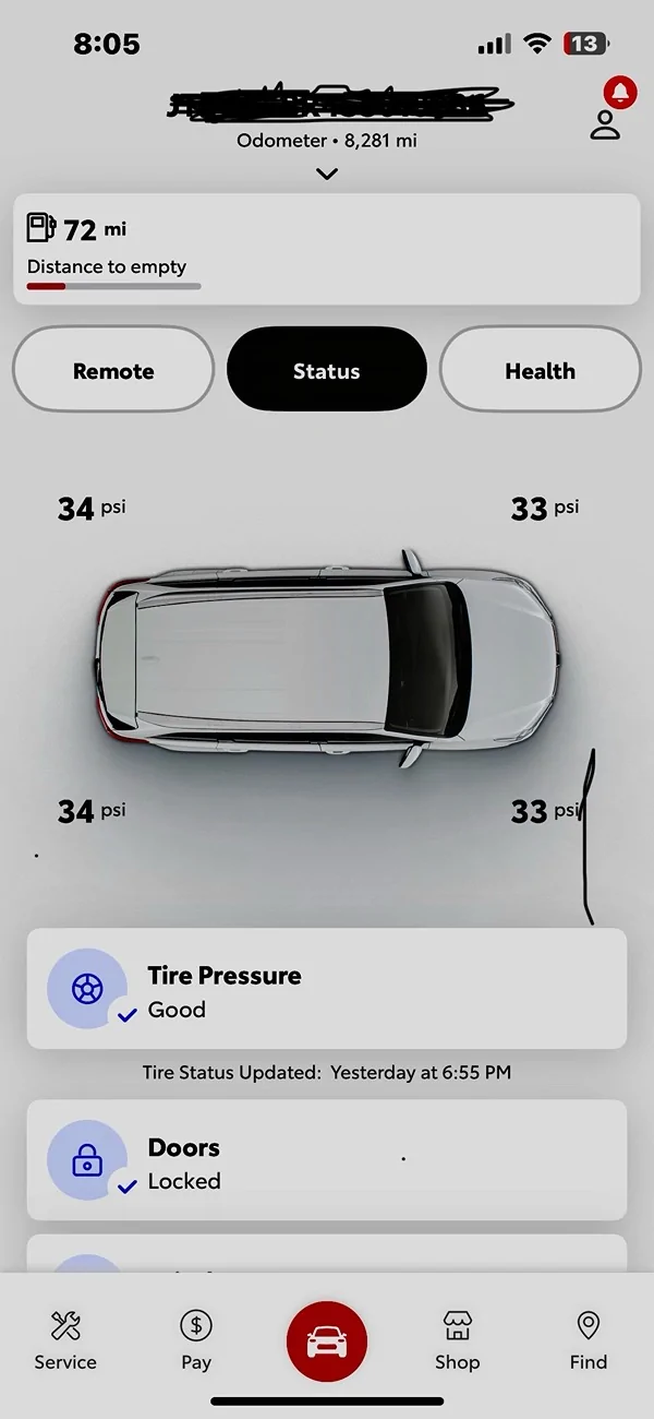 2025 4runner 6th gen Tire Pressure PSI for On-Road Driving IMG_6352