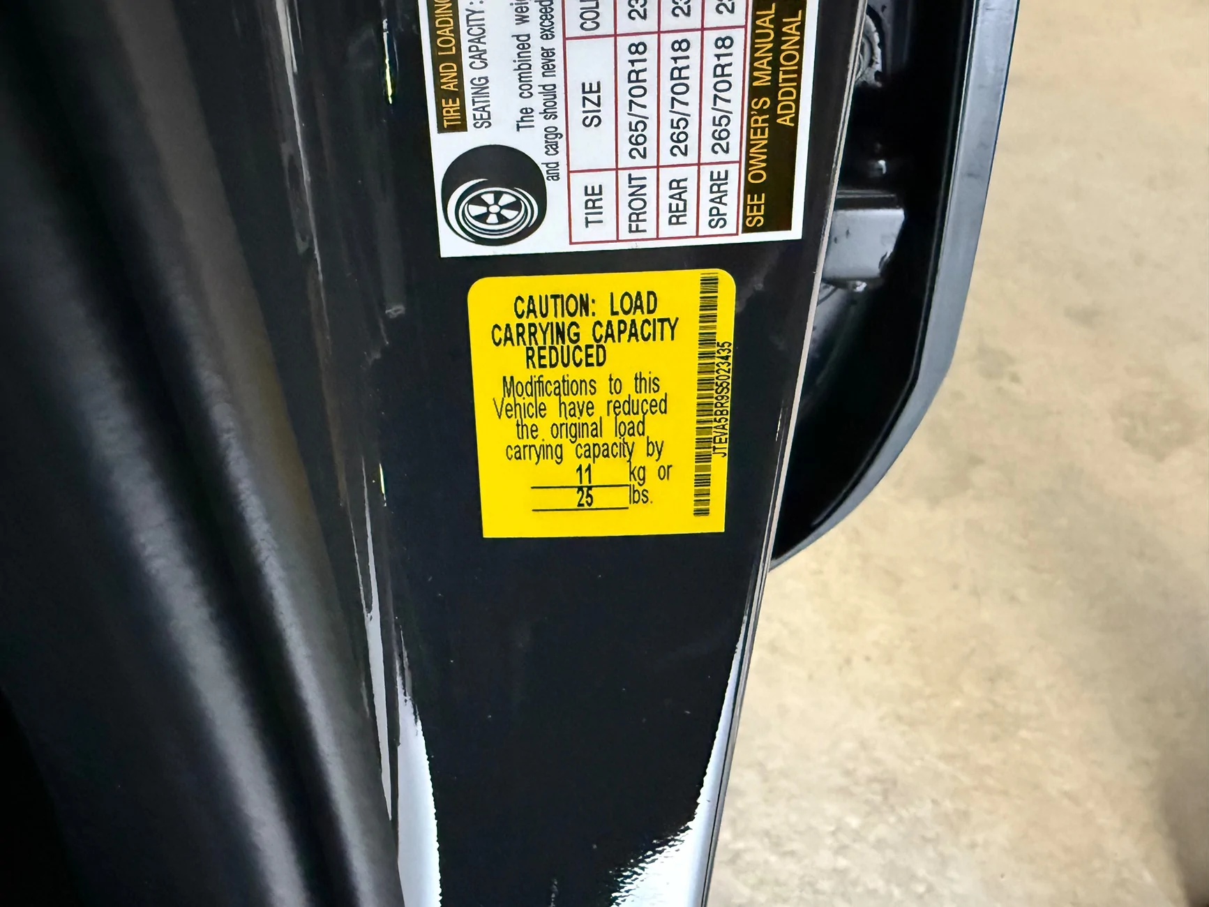 2025 4runner 6th gen Load Carrying Capacity Reduced? IMG_0521