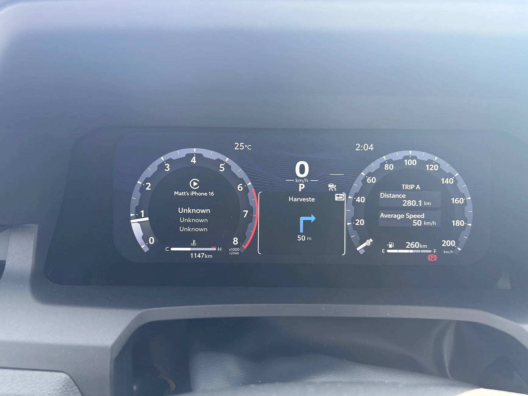 2025 4runner 6th gen Google Maps directions now appear in gauge cluster after installing iOS 26 IMG_7931