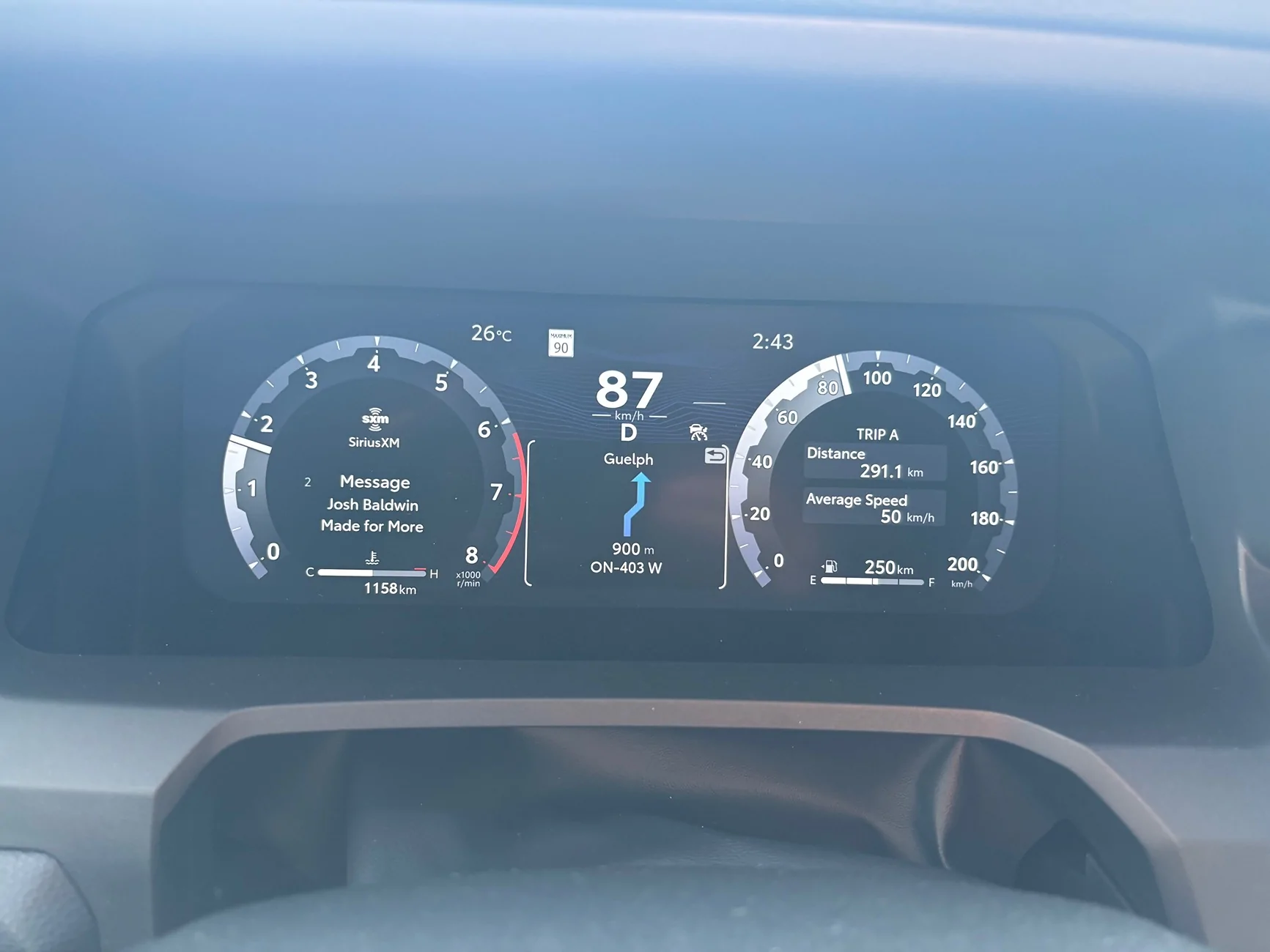 2025 4runner 6th gen Google Maps directions now appear in gauge cluster after installing iOS 26 IMG_7932