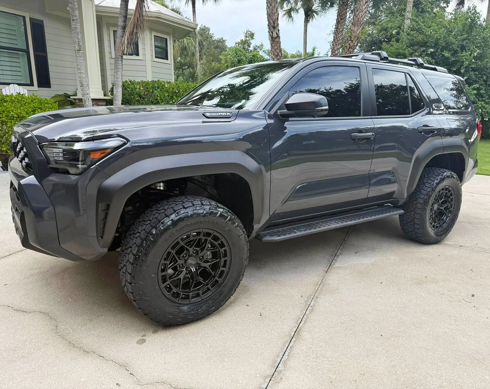 2025 4runner 6th gen TRD ORP on ReadyLift 2.5" lift front / 1" rear lift kit + 0 offset 18" Vossen black wheels + 285/65/18 Nitto Ridge Grappler tires TRD ORP on ReadyLift 2.5%22 lift front : 1%22 rear lift kit + 0 offset 18%22 Vossen HF-T blac