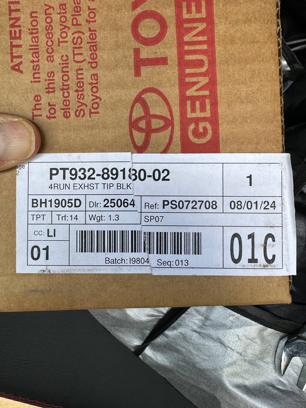 2025 4runner 6th gen Black Exhaust Tip Installed on TRD Pro (part number: PT932-89180-02) 11591-67483f163baddfad075ca7a8b7448f13
