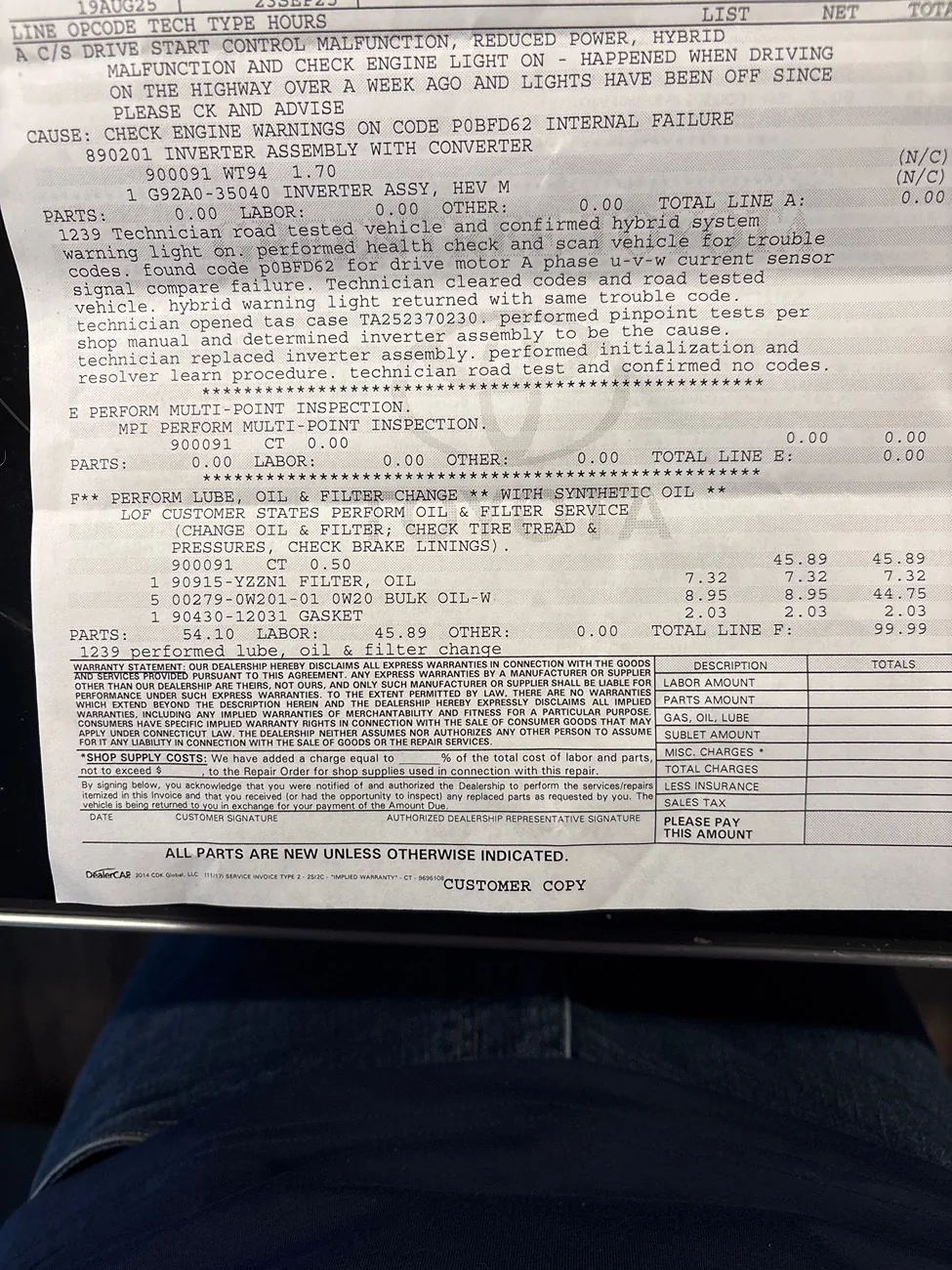 2025 4runner 6th gen Hybrid system failed - "System Malfunction Visit Your Dealer" imag
