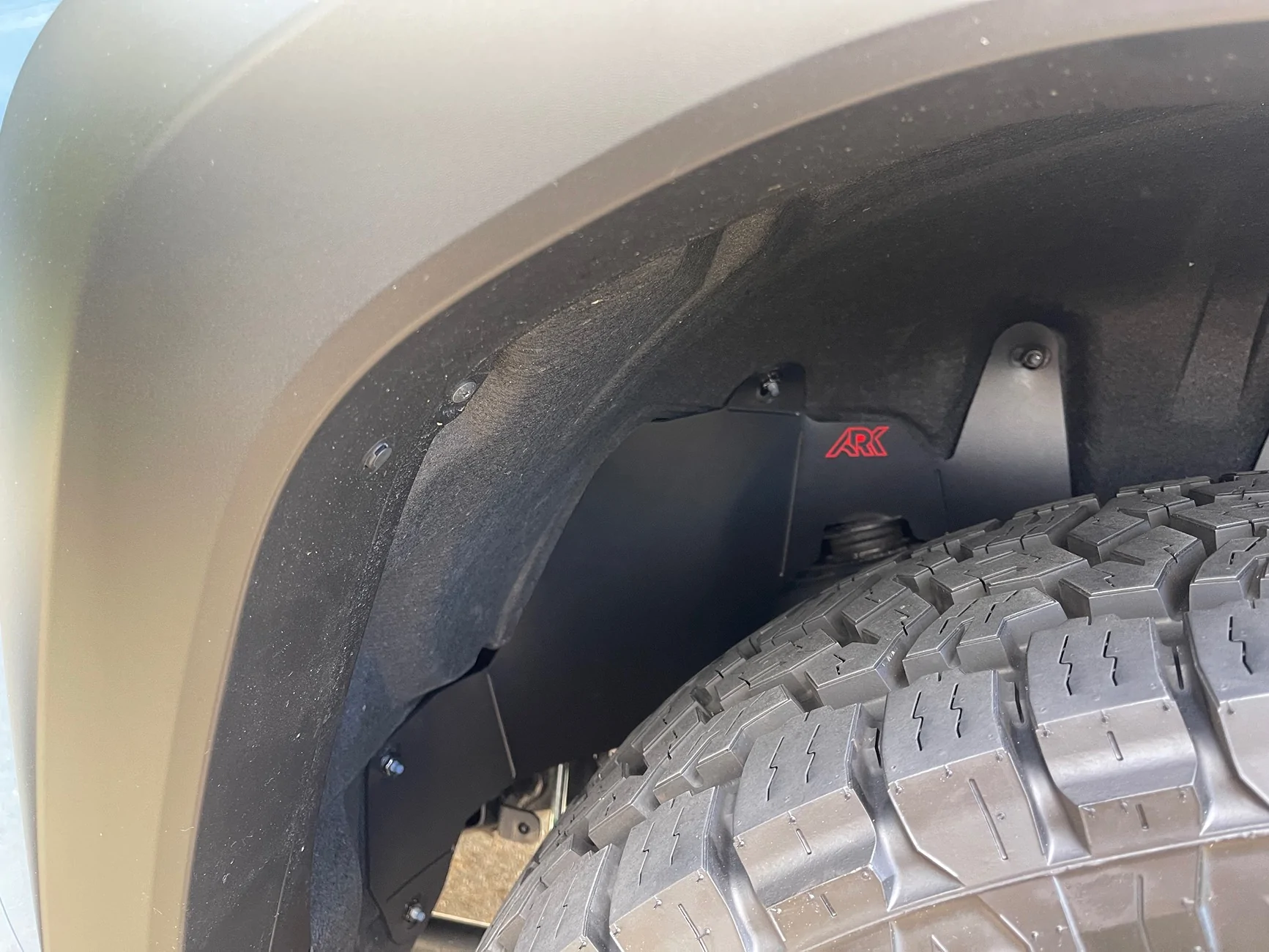2025 4runner 6th gen ARK rear splash guards for rear fender wells - installed photos IMG_9606