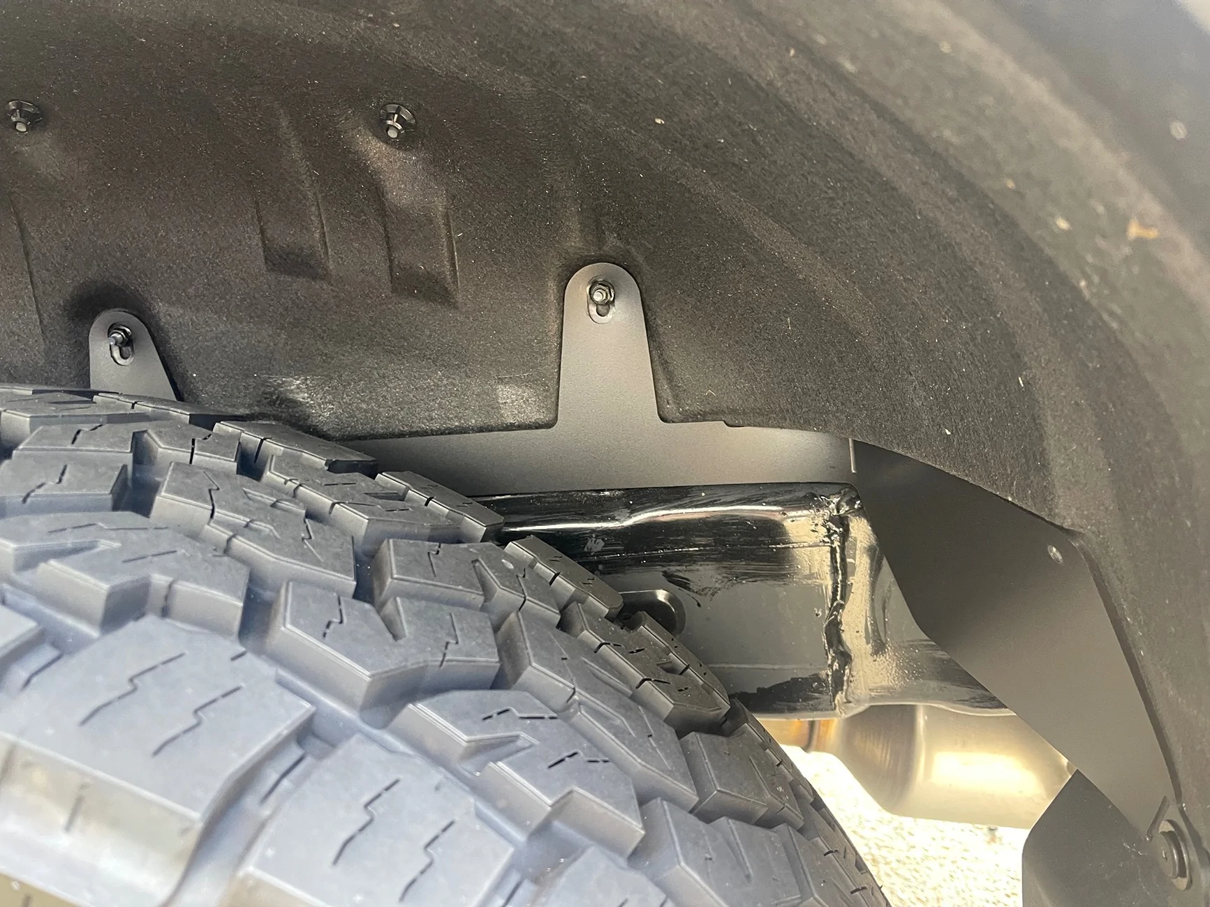 2025 4runner 6th gen ARK rear splash guards for rear fender wells - installed photos IMG_9607