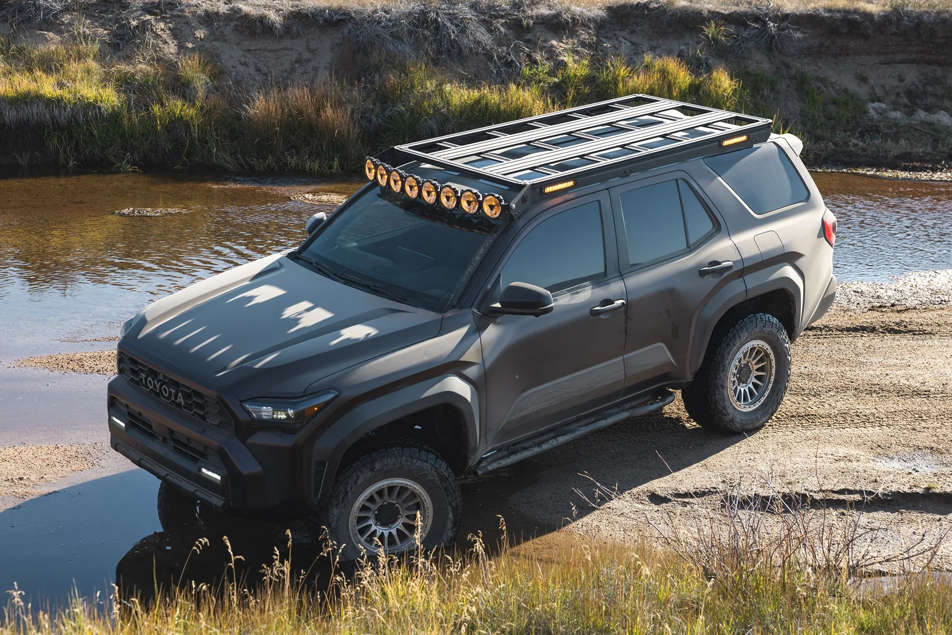 2025 4runner 6th gen KC HiLites Platform One Roof Rack w/ SideCast Lights and Gravity Titan 8 Light Bar KC HiLites Platform One Roof Rack w: SideCast Lights and Gravity Titan 8 Light Bar 1