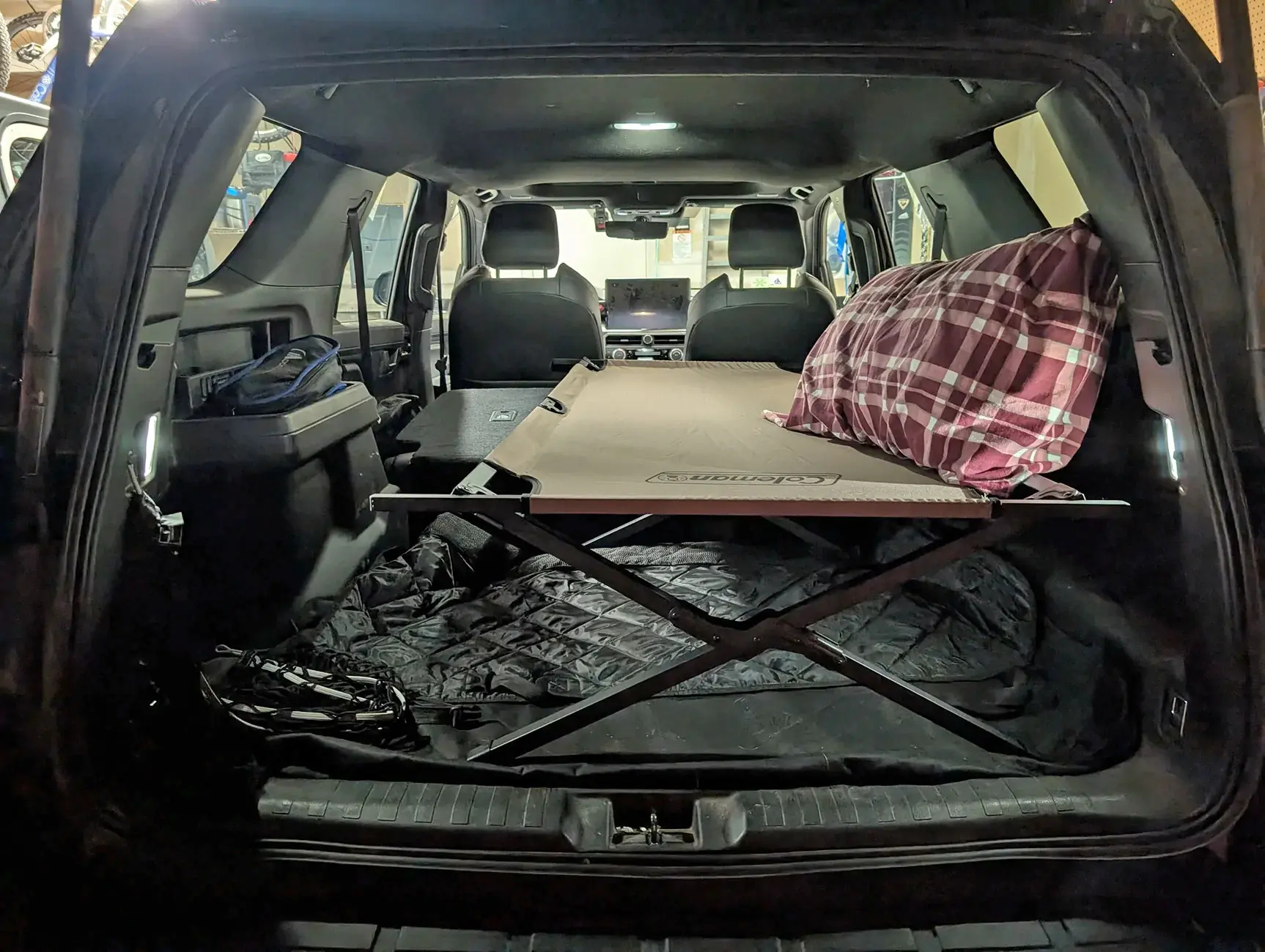 2025 4runner 6th gen Sleeping cot (canvas) in 6th gen 4Runner - cheap, comfortable, easy to setup ($60) coleman-cot-sleeping-6thgen-4runner1