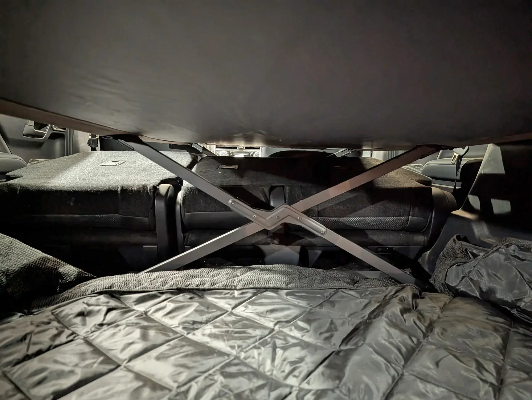 2025 4runner 6th gen Sleeping cot (canvas) in 6th gen 4Runner - cheap, comfortable, easy to setup ($60) coleman-cot-sleeping-6thgen-4runner2