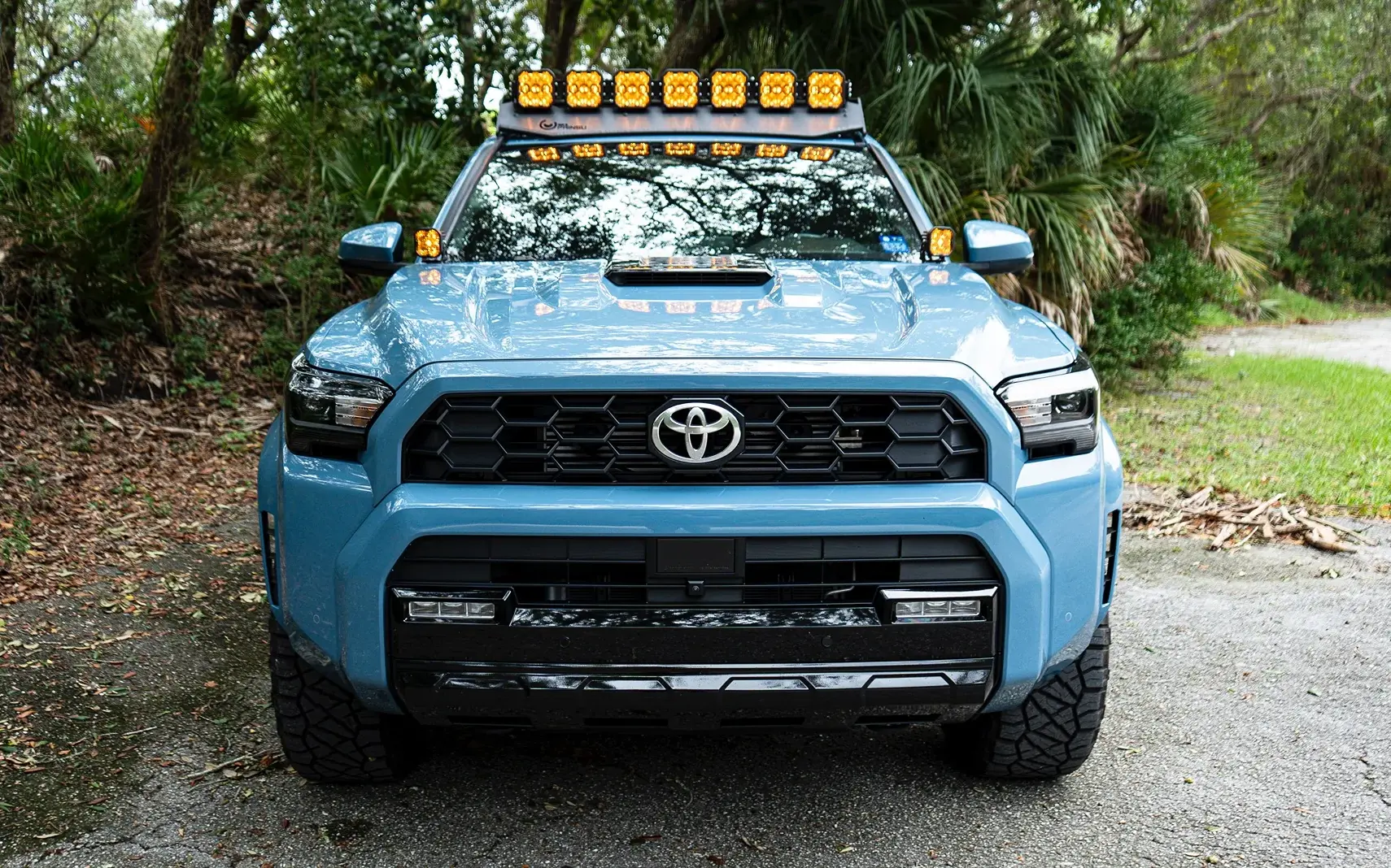 2025 4runner 6th gen Heritage Blue TRD Sport Premium, Prinsu Pro Roof Rack, Diode Dynamics SS5 Crosslink, SS3 Ditch Light Pods Heritage Blue TRD SP, Prinsu Pro, Diode Dynamics Crosslink 2