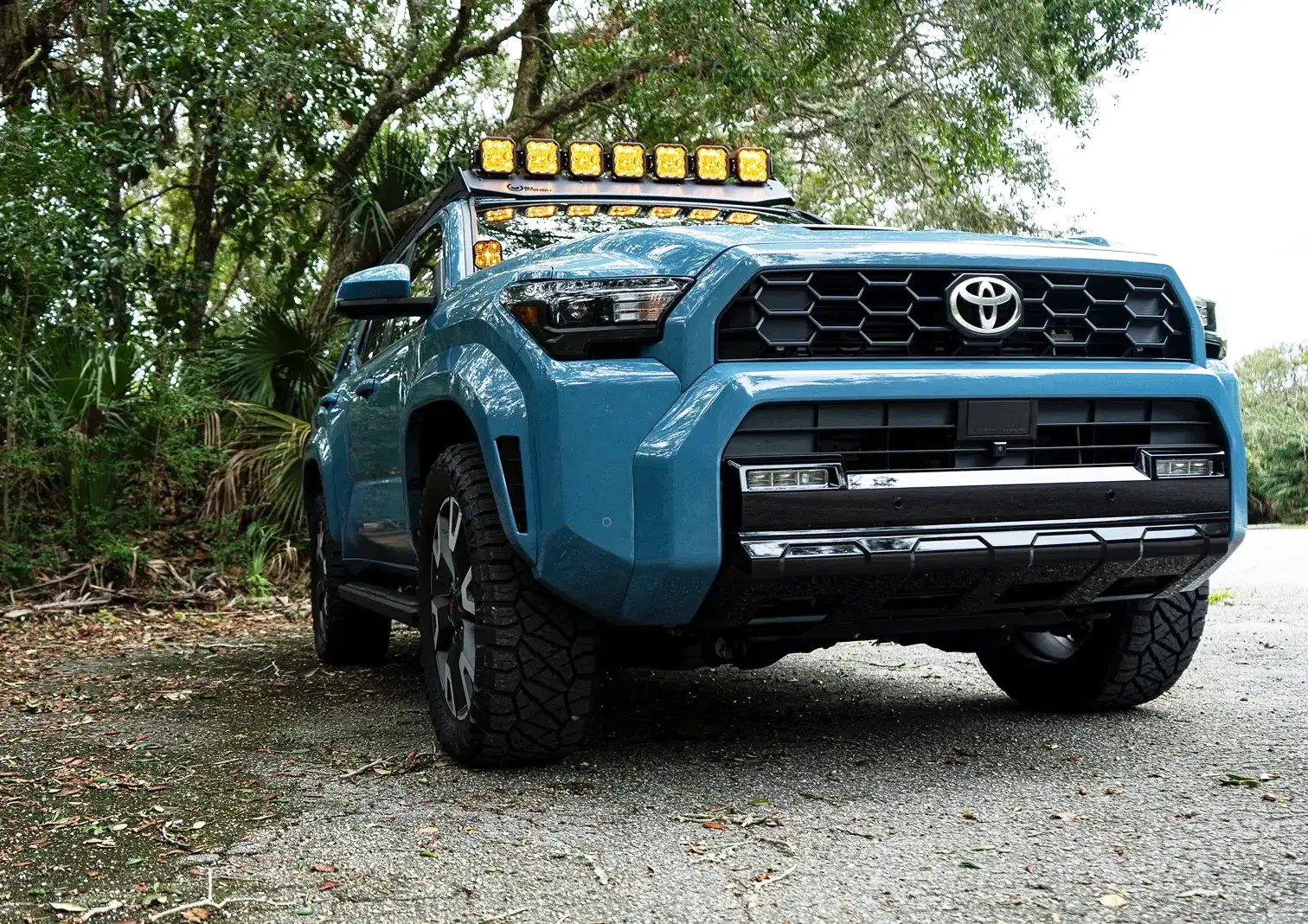 2025 4runner 6th gen Heritage Blue TRD Sport Premium, Prinsu Pro Roof Rack, Diode Dynamics SS5 Crosslink, SS3 Ditch Light Pods Heritage Blue TRD SP, Prinsu Pro, Diode Dynamics Crosslink 1