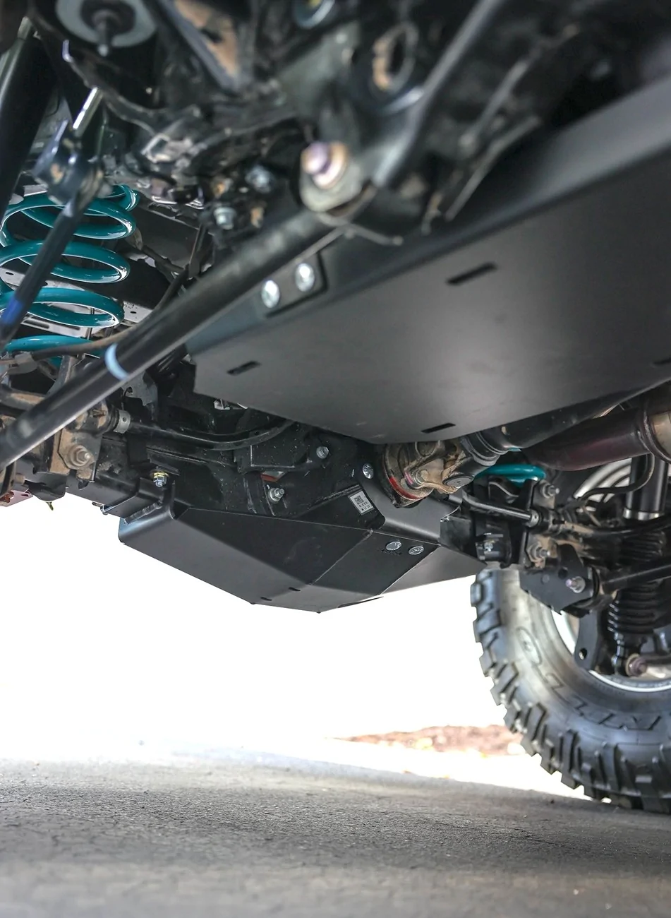 2025 4runner 6th gen RCI Full Skid Plates (Steel) + Rock Sliders Installed. Covers engine, transmission, transfer case, rear differential, gas tank RCI Full Skid Plates + Rock Sliders Installed on 2025 4Runner 6th Gen TRD Off-Road ORP 5