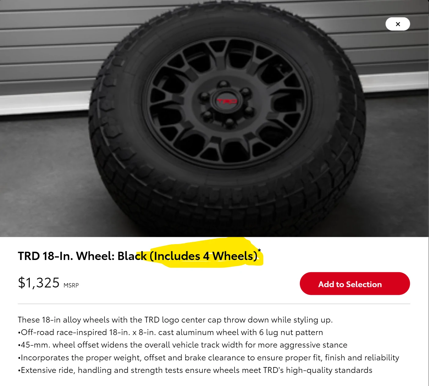 2025 4runner 6th gen Wheel accessory upgrade - 4 or 5 wheels included? 1760813624660-x1