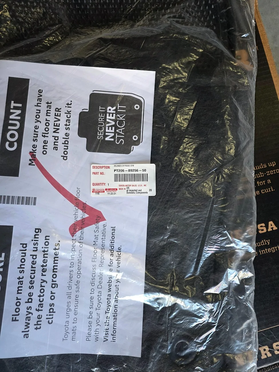 2025 4runner 6th gen 2025 4runner Carpeted Floor Mats NEW SEALED 1761696569101-kx