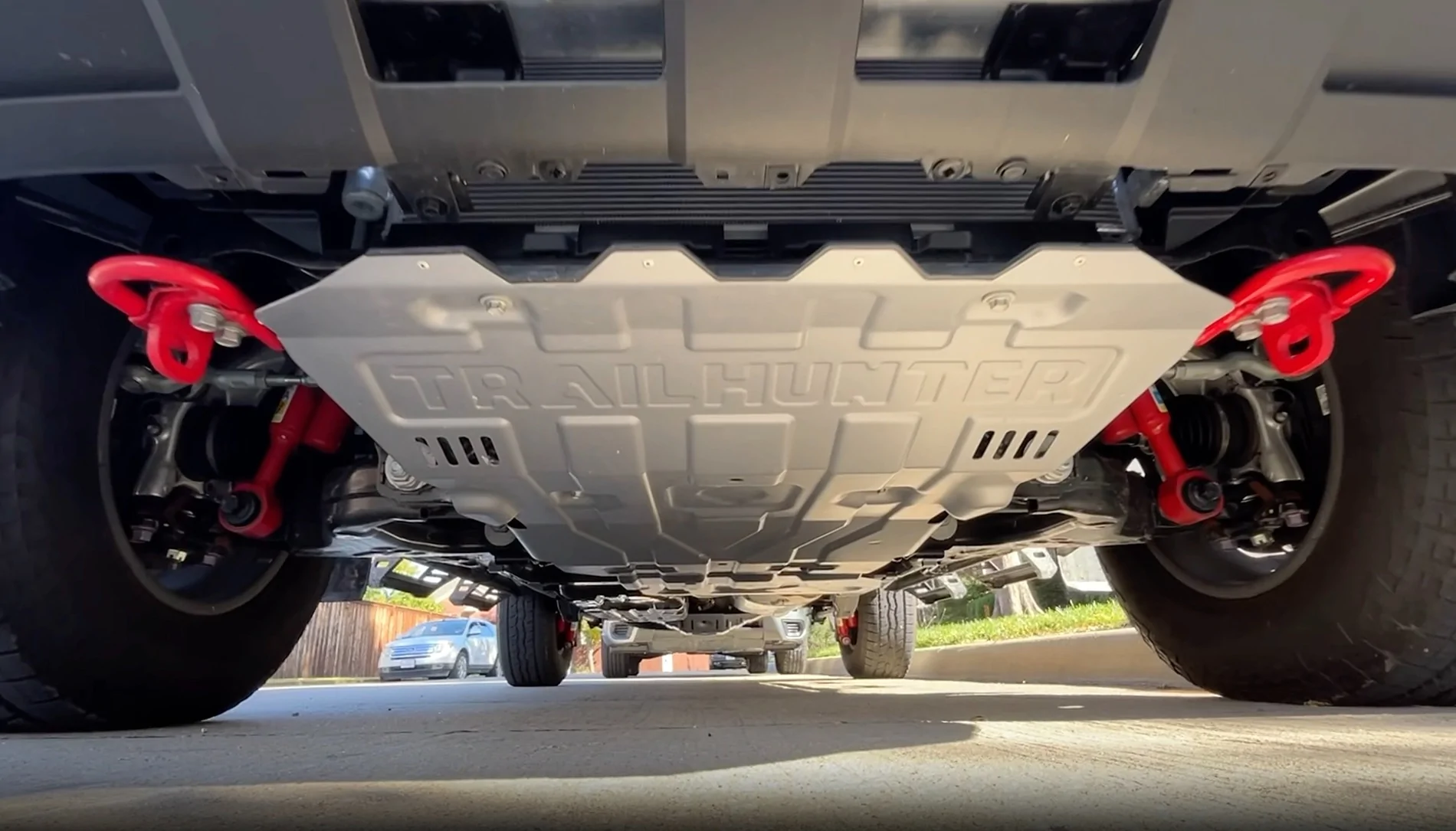 2025 4runner 6th gen OEM Trailhunter steel skid plates (front, rear, transfer case) install & part numbers for 2025 4Runner Off-Road Premium ORP OEM TrailHunter steel skid plates (front, rear, transfer case) installed on 2025 4Runner Off-