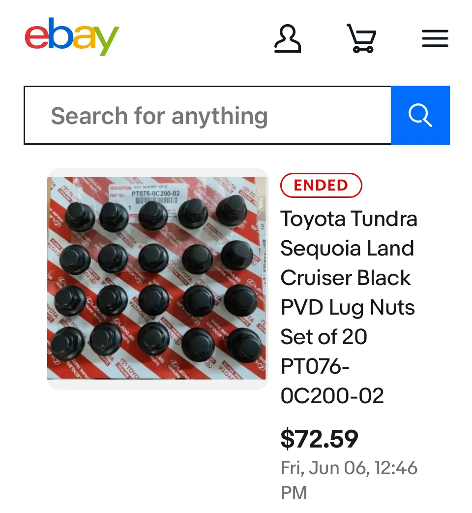 2025 4runner 6th gen What lug nuts are you using? IMG_6167