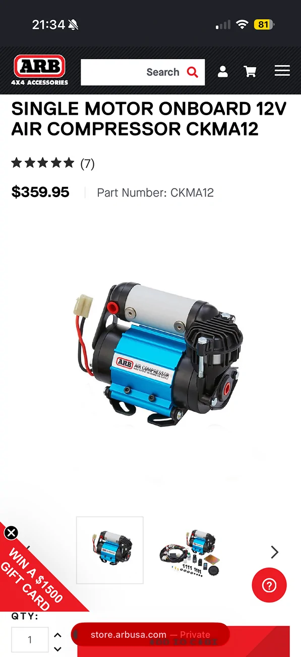 2025 4runner 6th gen Can ARB CMKA12 air compressor pump all 4 tires at once?  Is this hose compatible? IMG_2722