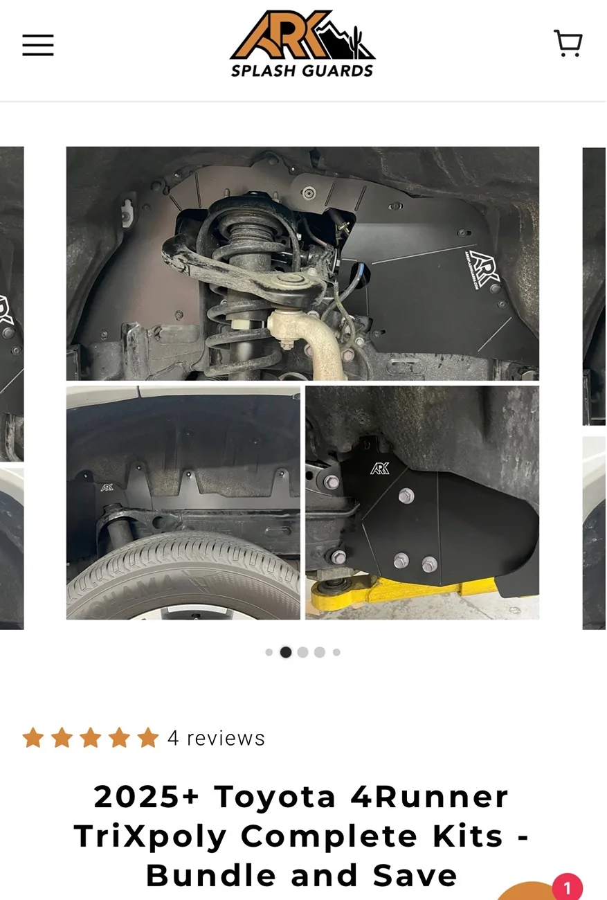 2025 4runner 6th gen WTS Ark Splash Guards Full Set New $150 IMG_6486