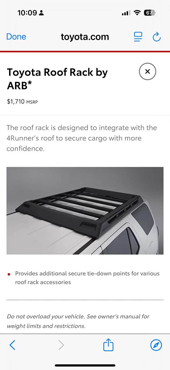 2025 4runner 6th gen WTS - ARB roof rack IMG_8058