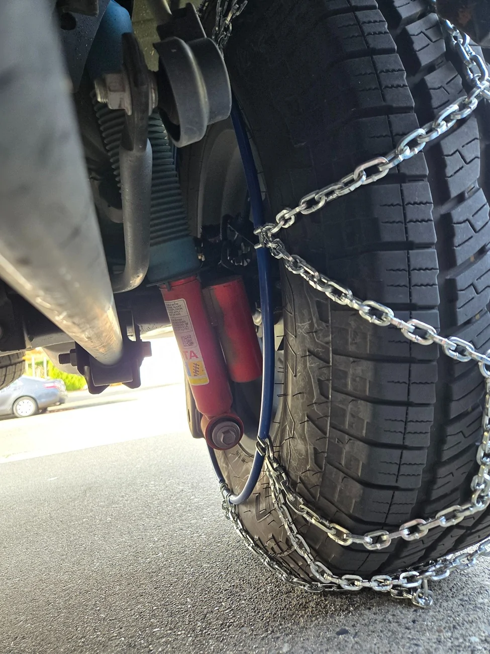 2025 4runner 6th gen Tire Chains Installed on 265/70/18 Tires - Chaining Up For Snow 20251111_104609