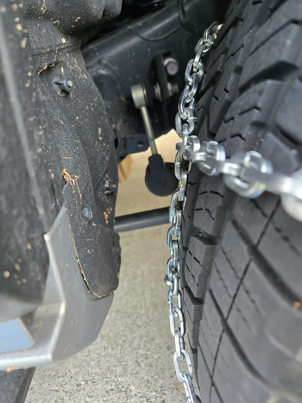 2025 4runner 6th gen Tire Chains Installed on 265/70/18 Tires - Chaining Up For Snow 20251111_104635