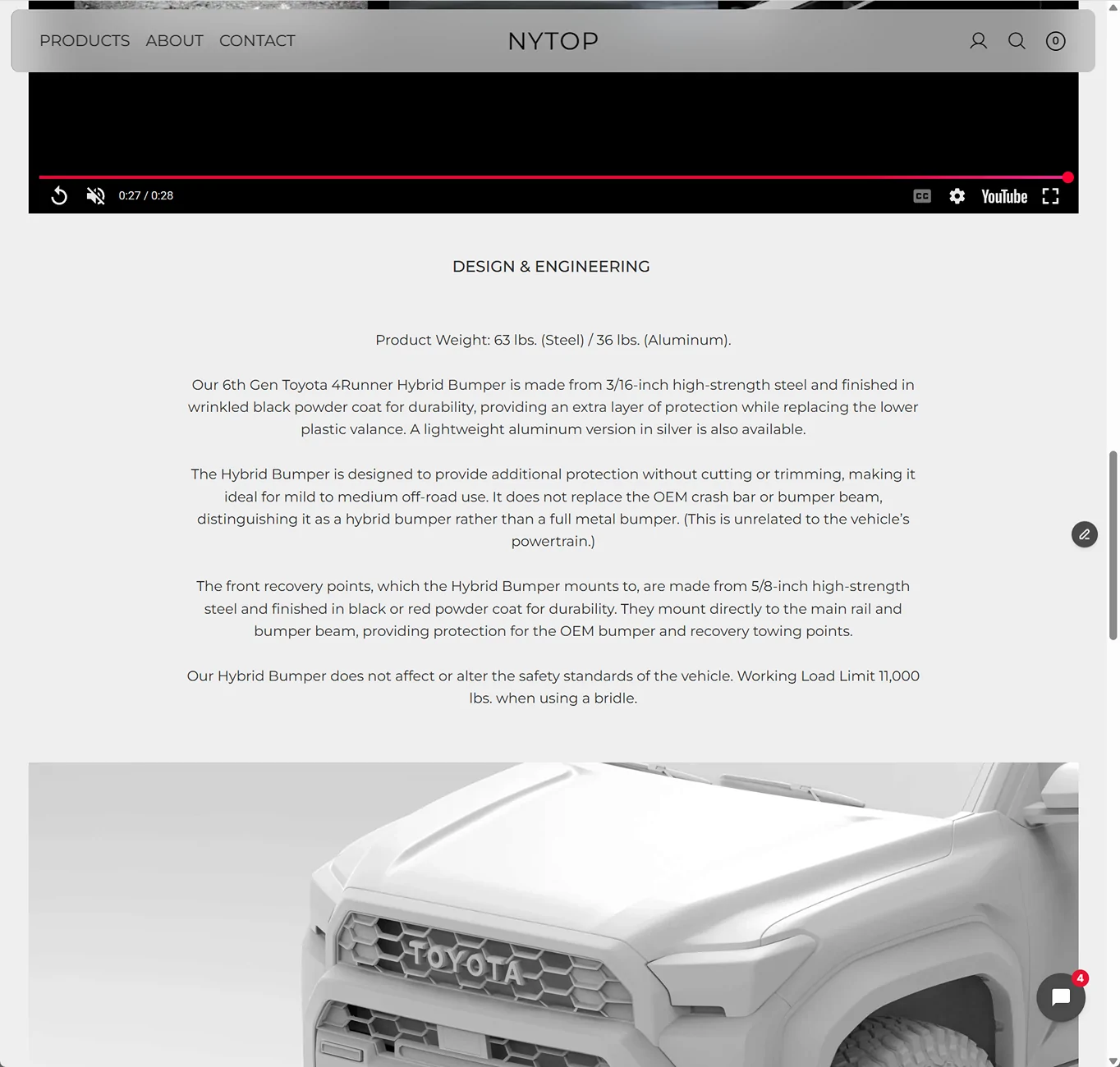 2025 4runner 6th gen Heads up, NYTOP bumper in aluminum only comes in silver. 4R6-B page3