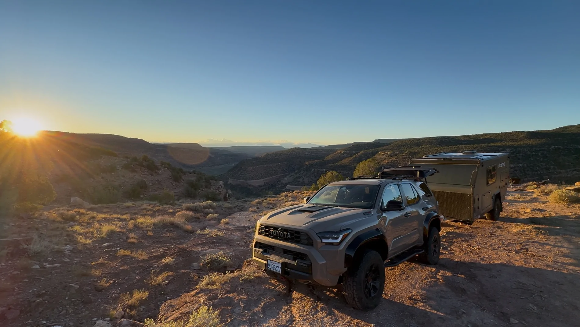 2025 4runner 6th gen Carnage on Rimrocker Trail: TRD Pro towing 4400 pound Arkto Overland Camper IMG_1943