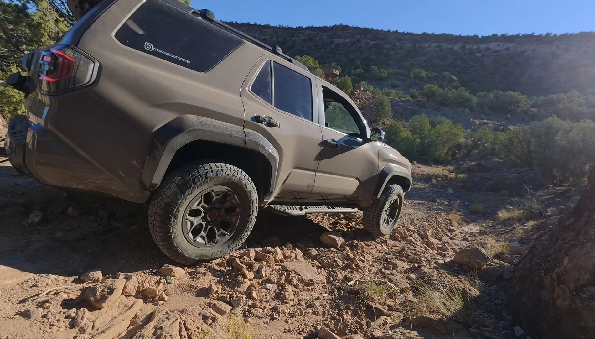 2025 4runner 6th gen Carnage on Rimrocker Trail: TRD Pro towing 4400 pound Arkto Overland Camper IMG_1926