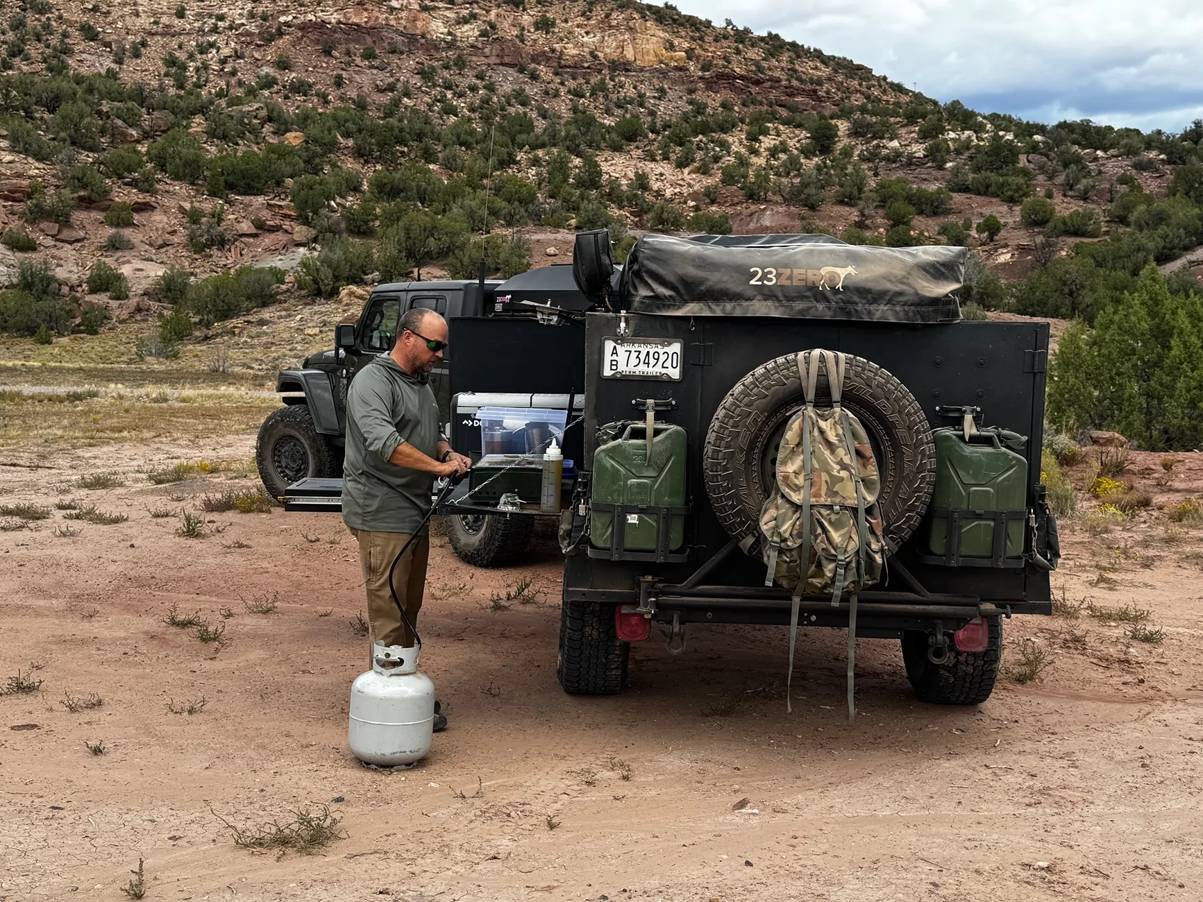 2025 4runner 6th gen Carnage on Rimrocker Trail: TRD Pro towing 4400 pound Arkto Overland Camper IMG_1339