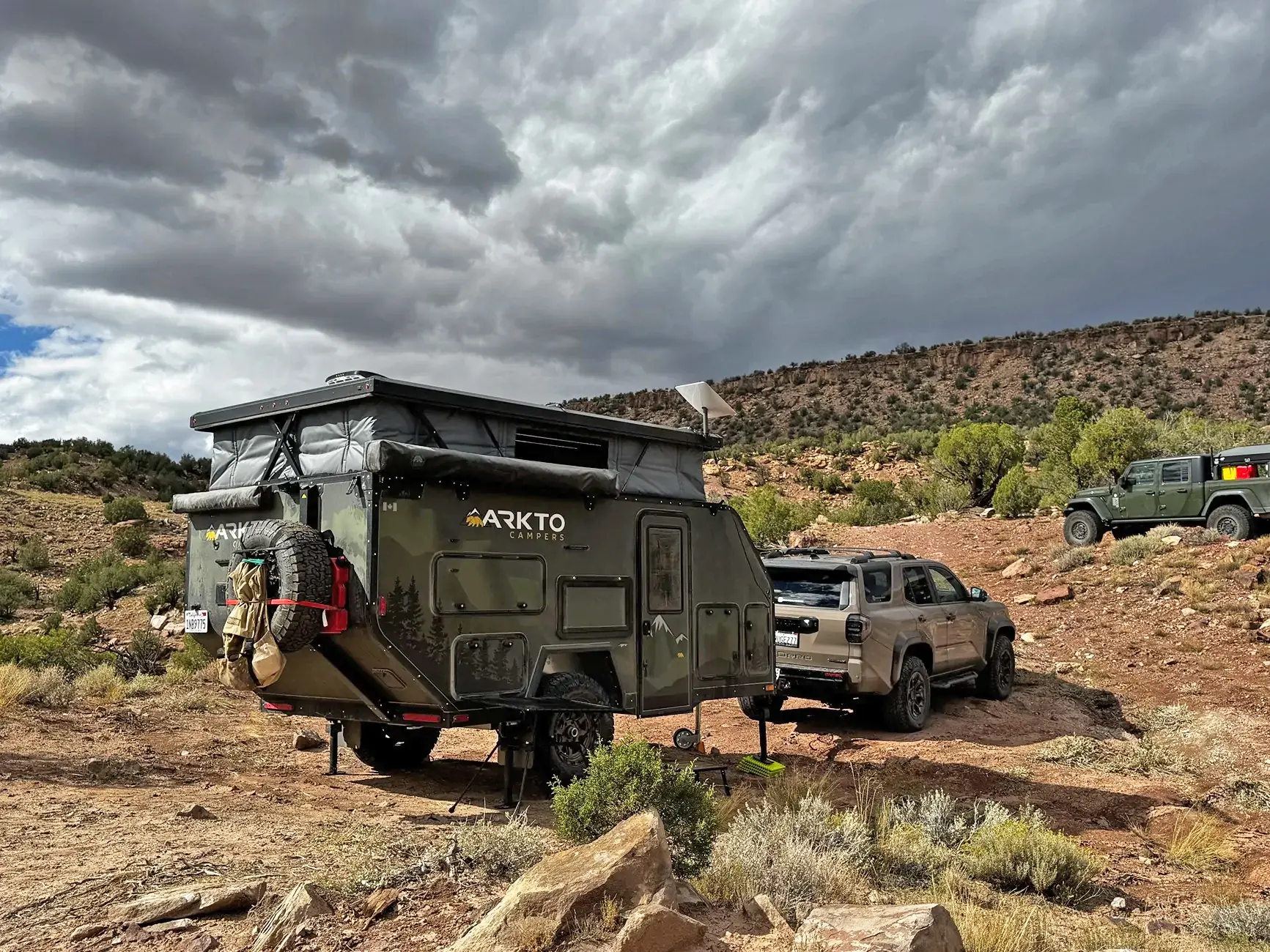 2025 4runner 6th gen Carnage on Rimrocker Trail: TRD Pro towing 4400 pound Arkto Overland Camper 24586-1fa30c36b870dd86a601c6aadf78d63a