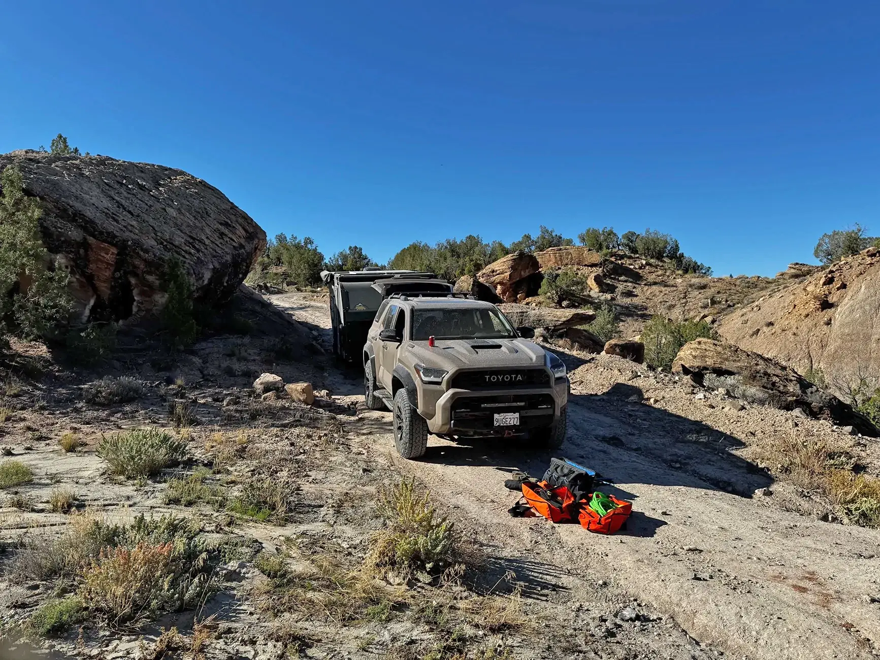 2025 4runner 6th gen Carnage on Rimrocker Trail: TRD Pro towing 4400 pound Arkto Overland Camper 24588-52091539b4578f31774c50cc45a76cd7