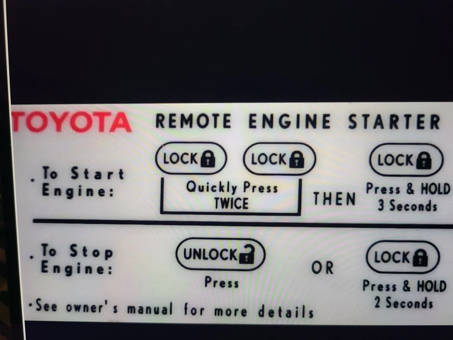 2025 4runner 6th gen Remote Start inconsistent? 4r start