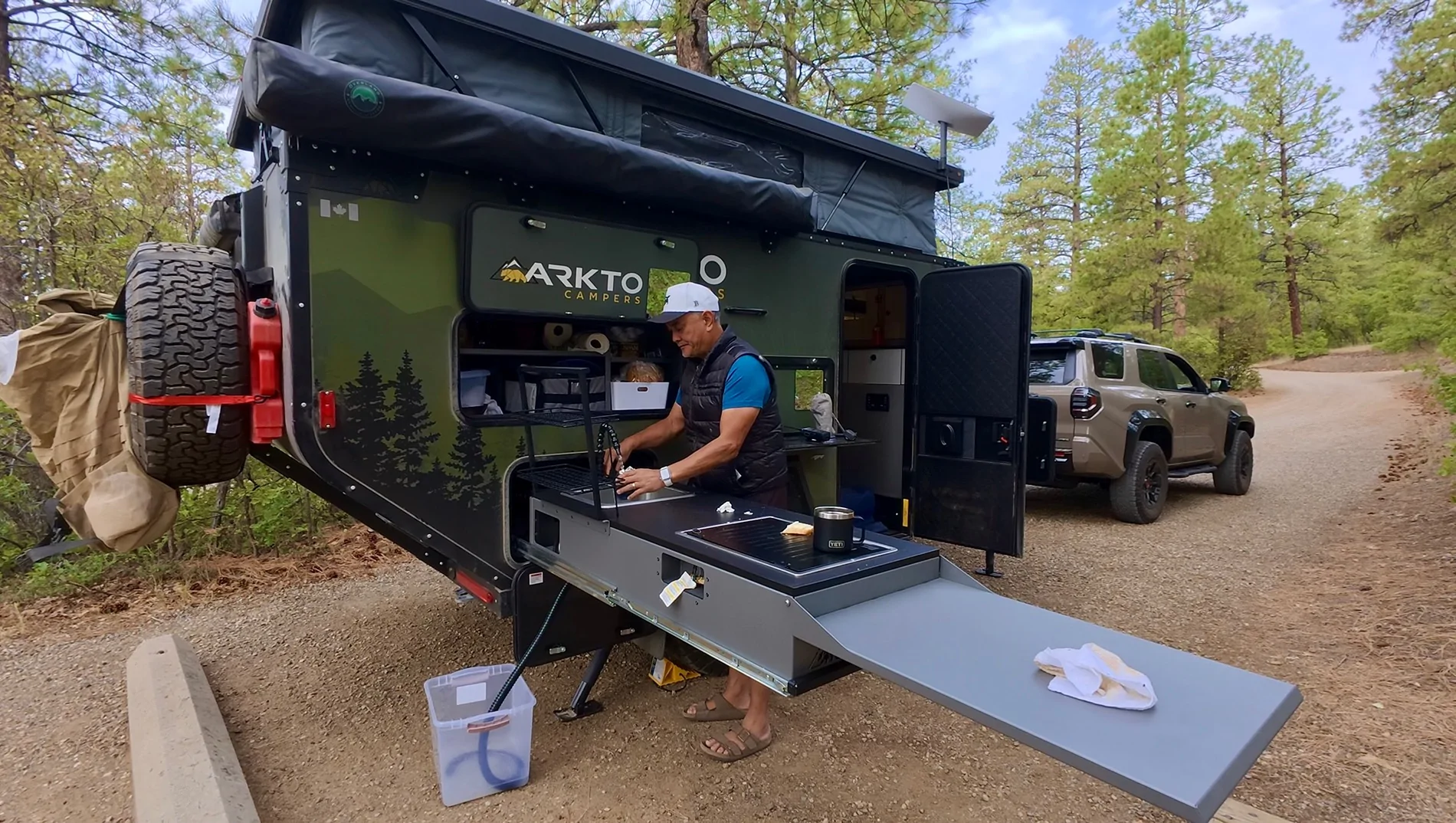 2025 4runner 6th gen TRD Pro Towing 4400 lb Arkto Camper on Epic Rimrocker Trail IMG_2088