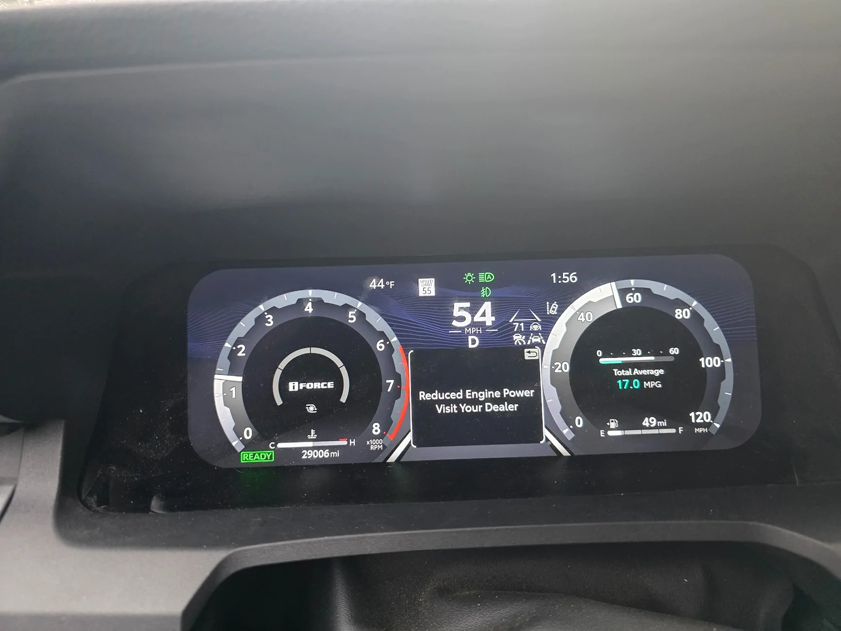 2025 4runner 6th gen Reduced power see dealer warning 20251202_125658