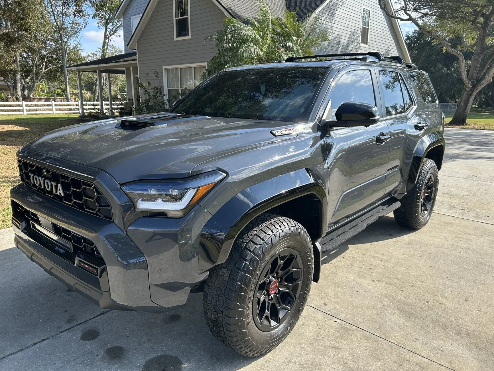 2025 4runner 6th gen OEM black cast aluminum running boards installed on TRD Pro RB 2